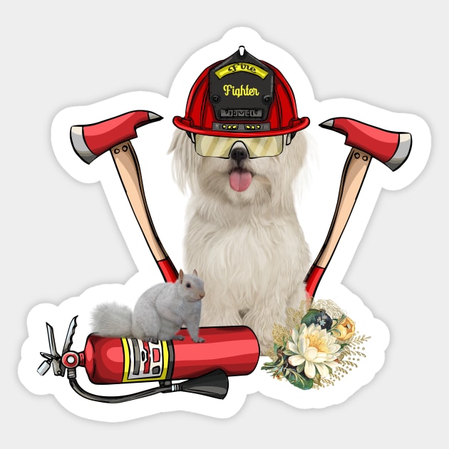 Funny cute firefighter dog Sticker by Nicky2342